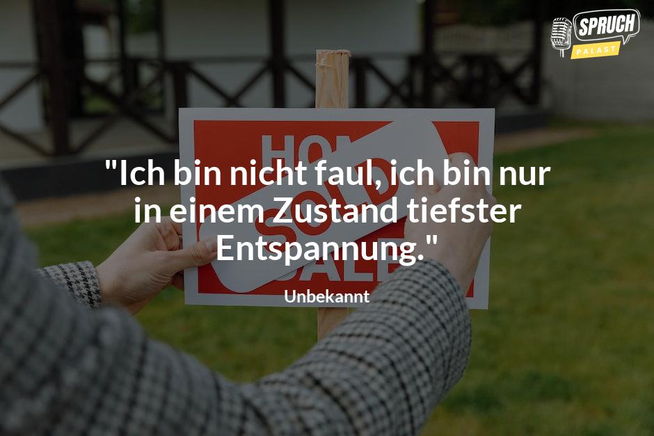 Bild mit dem Spruch"Ich bin nicht faul, ich bin nur in einem Zustand tiefster Entspannung."